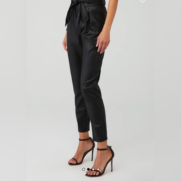 For Love And Lemons Pants - FOR LOVE & LEMONS DILLON HIGH WAIST FAUX LEATHER TROUSER PANT BLACK SIZE XS